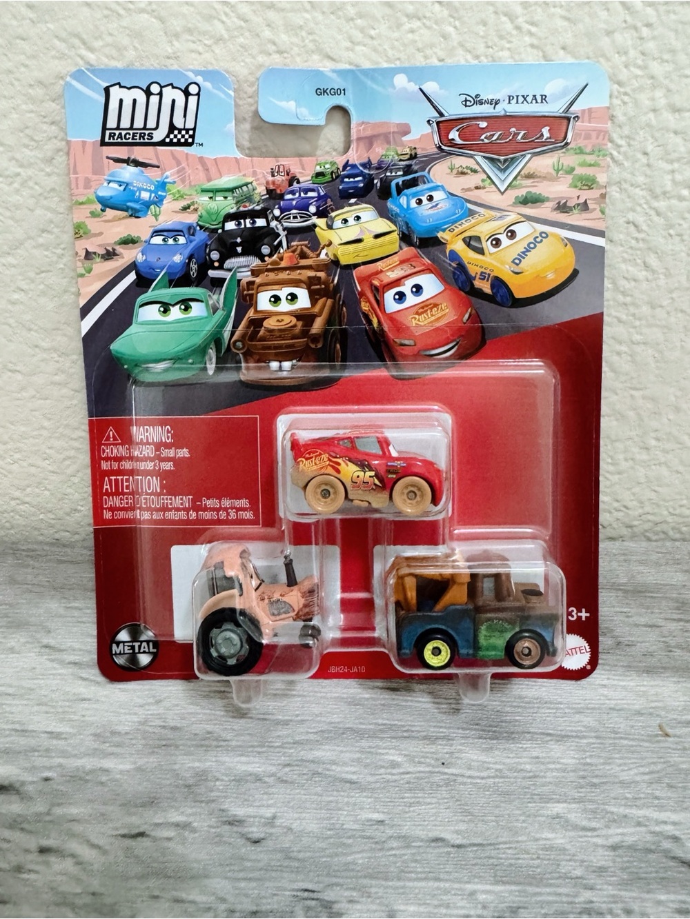 Disney Pixar Cars Mini Racers Tractor Muddy Lightning McQueen Mater 3-Pack New